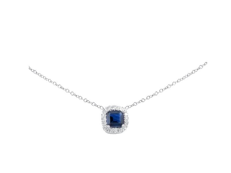 18KT WHITE GOLD PENDANT WITH DIAMONDS AND SAPPHIRE COLORE GIANNI CARITA' FC1314/OBZ